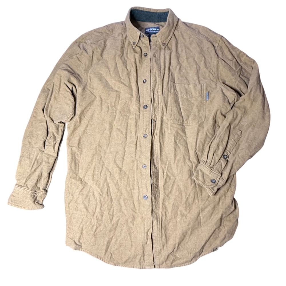 Woolrich Mens Large‎ Button Up Flannel Shirt Jacket Outdoor Workwear